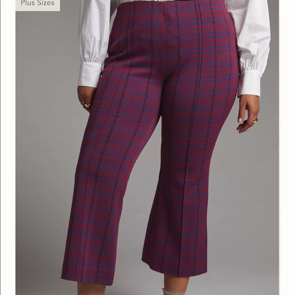 Anthropologie Maeve The Margot Kick Flare Pants EUC XL Plaid Pull on SOLD OUT! - Picture 5 of 8